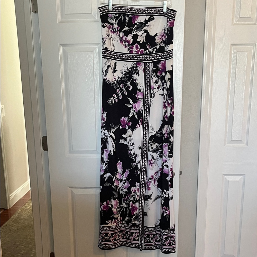 White House Black Market Floral Maxi Dress - Black and Purple